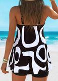 Abstract Print High Stretch Tankini Set