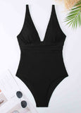 Ginger Ribbed & Ruched One-Piece  Swimsuit