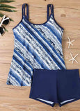 Patchwork Tummy  Printed Tankini Set