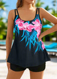 Floral Printed  Mid Waisted Tankini Set