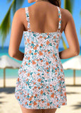 Floral Print  One Piece Swimdress And  Panty