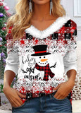 Christmas Casual Jersey Asymmetrical Loose Top