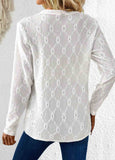 Button Striped Long Sleeve T Shirt