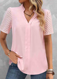 Split Short Sleeve Blouse