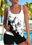 Floral Print High Waisted Tankini Set