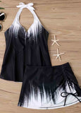 Drawstring Contrast Color 2 Piece  Tankini Set