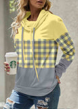 Plaid Long Sleeve Cowl Neck Sweatshirt