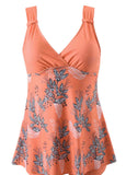 Surplice  Floral Print Swimdress and Panty