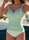 Surplice Polka Dot  Tankini Set