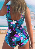 Floral Print  One Piece Swimwear