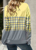 Plaid Long Sleeve Cowl Neck Sweatshirt