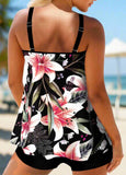 Tummy Control  Circular Ring  Printed   Tankini Set