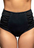 Solid Ruched High Waisted Tummy Control Bottom