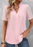 Split Short Sleeve Blouse