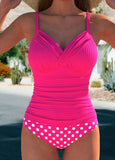 Surplice Polka Dot  Tankini Set