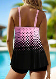 Ombre Dot Double Straps Tankini Top