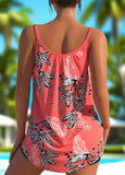 Tummy Coverage Floral Print Tankini Top