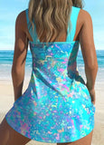 Elegant Tie-Dye Tummy Swimdress