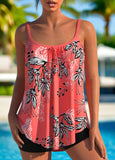 Tummy Coverage Floral Print Tankini Top