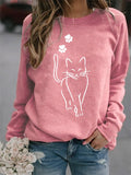 Women's Cute Cat Print Cat Lovers Casual Sweatshirt