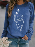 Women's Cute Cat Print Cat Lovers Casual Sweatshirt