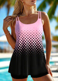 Ombre Dot Double Straps Tankini Top