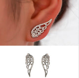 Silver Angle Swings Rhinestone Earrings - soofoom.com