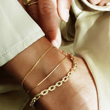 Gold Metal Chain Anklet Set for Women