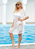 Lace Trim V Neck Cover Up - soofoom.com