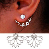 Rhinestone Lotus Shape Earrings for Lady