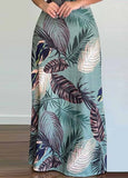 Cami Crop Top & Tropical Print Maxi Skirt Sets