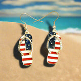 Flag Print Earrings