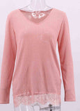 Stitched Lace Knit Sweatshirt