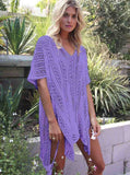 Solid  Knit Cover Ups For Holiday