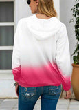 Ombre Print Pocket Long Sleeve Hoodie