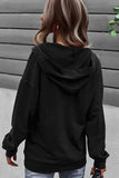 Solid Hooded Pocket Long Sleeve Sweatshirt