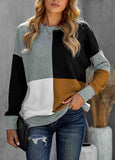 Color Block Long Sleeves Pullover Sweatshirt