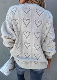 Heart-Shaped Hollow Knitted Sweater