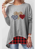 Plaid Clover printed long sleeve T-shirt