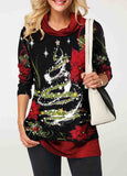 Christmas Print Pullover Long Sleeve Top