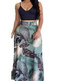 Cami Crop Top & Tropical Print Maxi Skirt Sets - soofoom.com