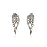 Silver Angle Swings Rhinestone Earrings - soofoom.com