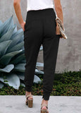 Black Pocketed Casual Joggers Pants