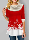 Wool Collar Christmas Printed Sweatshirt