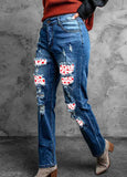 Patchwork Hollow Out Ripped Jeans