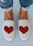 Cute Heart-Shaoed Print Canvas Shoes