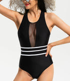 Stripe U-Neck Sexy Elegant Beautiful Cute One-piece Swimsuits - soofoom.com