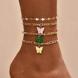 Butterfly Design Anklet Set