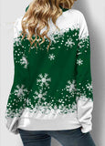 Snowflake Print Drawstring Sweatshirt