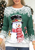 Christmas Snowman Print Sweatshirt